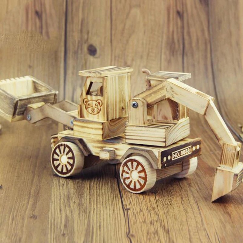 Творческий DIY 3D деревянный автомобиль Navvy игра-головоломка для детей натуральный цвет игрушка модель строительные наборы Развивающие хобби подарок