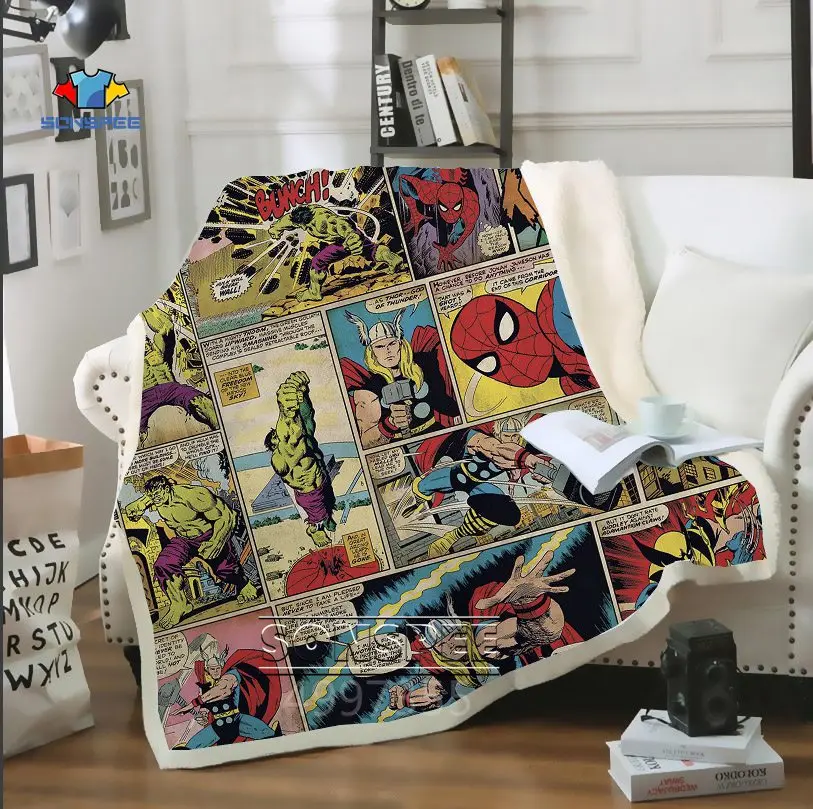 SONSPEE Marvel hero аниме Харадзюку для детей и взрослых 3d принт одеяло удобный диван пододеяльник теплое постельные принадлежности диван офисное одеяло для короткого сна - Цвет: 1