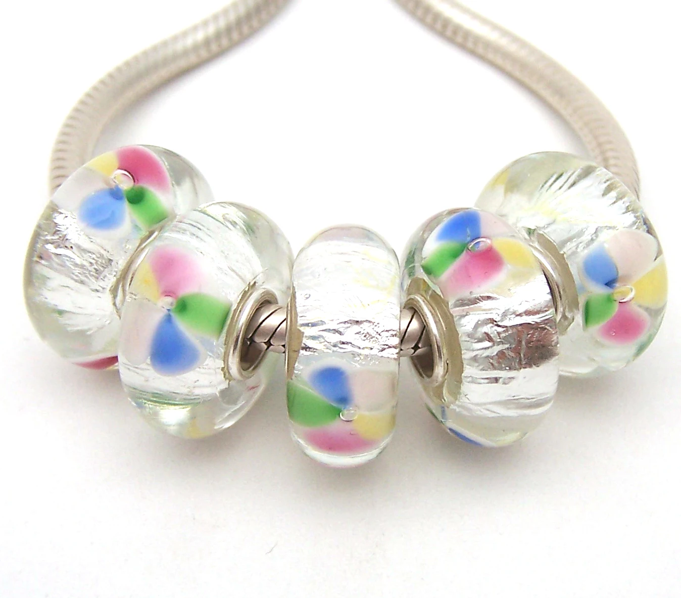 

JGWGT 1276 5X 100% Authenticity S925 Sterling Silver Beads Murano Glass beads Fit European Charms Bracelet diy jewelry Lampwork