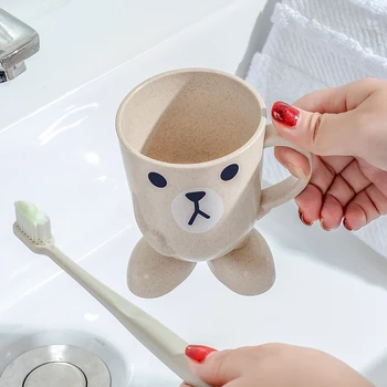 

1 pc Lovely Cartoon Milk Coffee Cup Children Cartoon Washing Cup Toothbrush Holder Cup Bathroom Rinse Mug Baby Training Cups