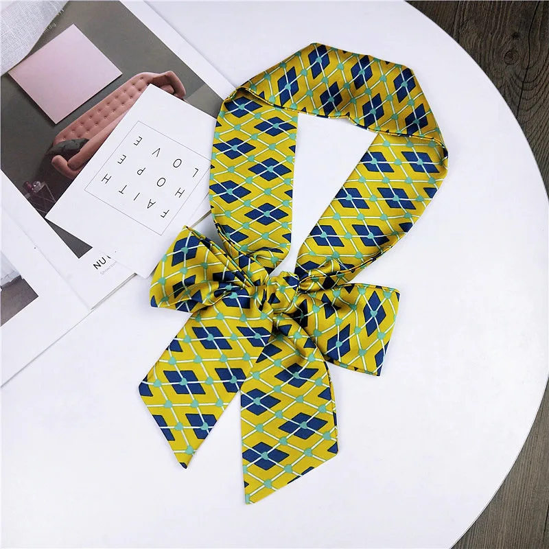 yellow Geometric Шарф из пашмины, зимние шарфы для женщин, маленькая сумка с шарфом, стример в полоску, воротник ins - Цвет: yellow Geometric