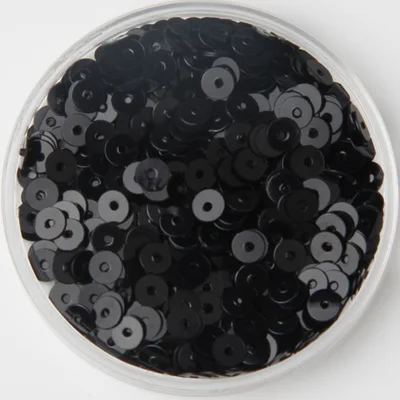 750Pcs 6mm Sequin Flat Round Loose Sequins Paillettes Sewing Wedding Craft Women Garments DIY Accessories - Цвет: black