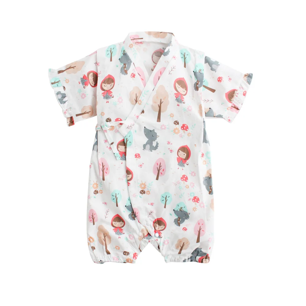 0-24M Kimono baby clothes japanese style kids clothes girls romper retro bathrobe uniform clothes infants pajamas floral Costume black baby bodysuits	 Baby Rompers