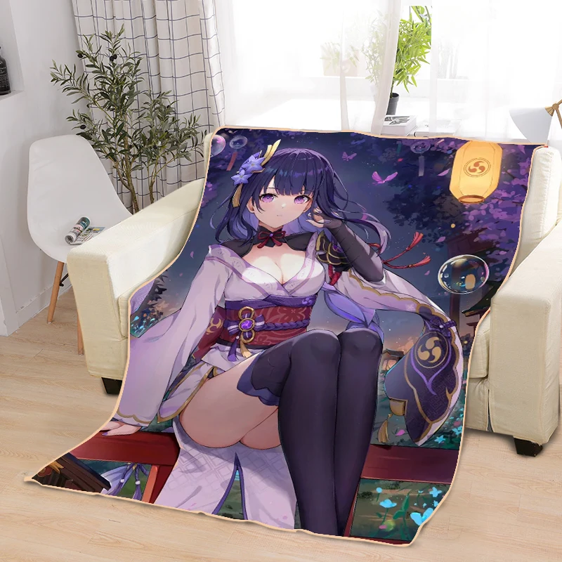 

Genshin Impact Beelzebul Blanket Custom Anime Blanket Flannel Sofa Kawaii Cute Travel Blanket Throw Winter Adult Blanket for Bed