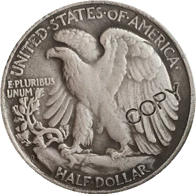 1921-D 1921, P D S идущая Свобода Половина копия доллара монеты - Цвет: 1921-D