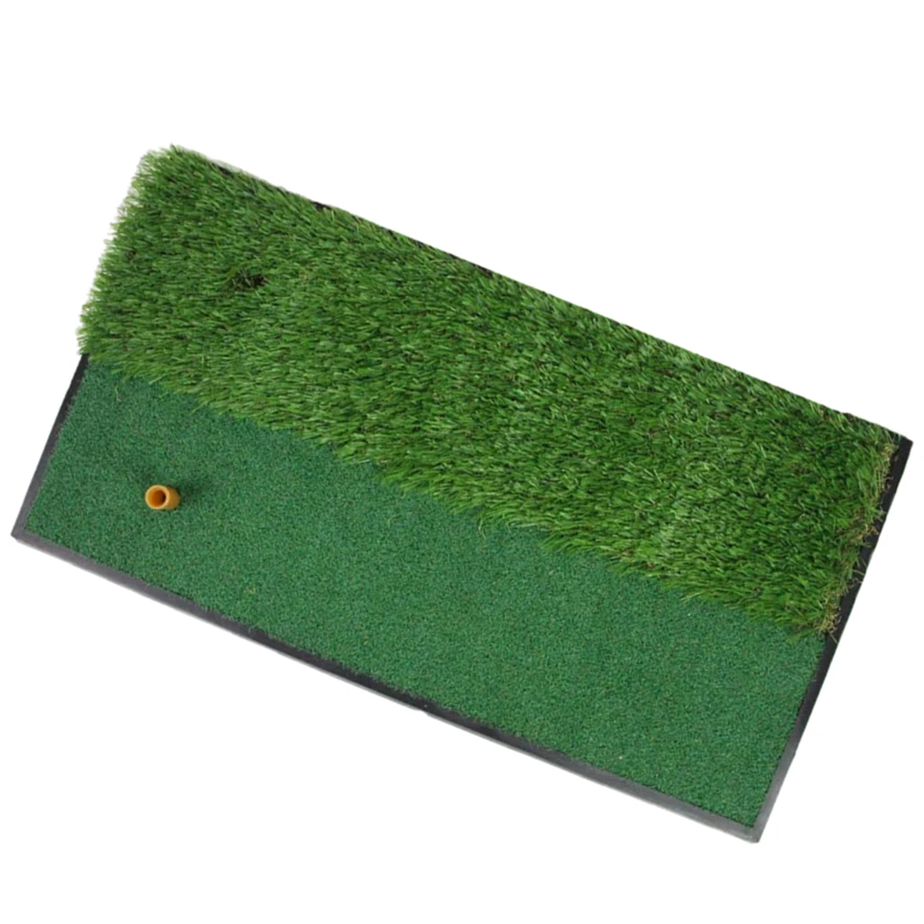 Anti-Slip Golf Hitting Mat Fairway Rough Putting Grass Pad & Training Balls Hitting Putting Swing Grass Pad Golf Practice Mat