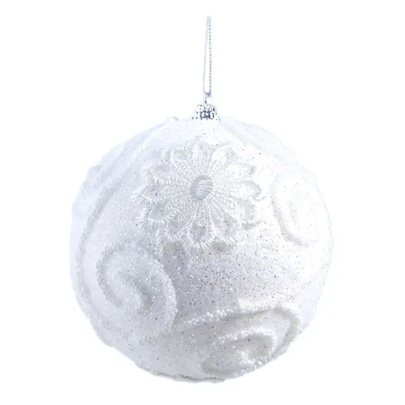 Рождественский чистый белый шар форма дерева кулон Рождественские елочные шары плюшевая пена украшения для рождественской елки для праздников и вечеринок украшения - Цвет: C