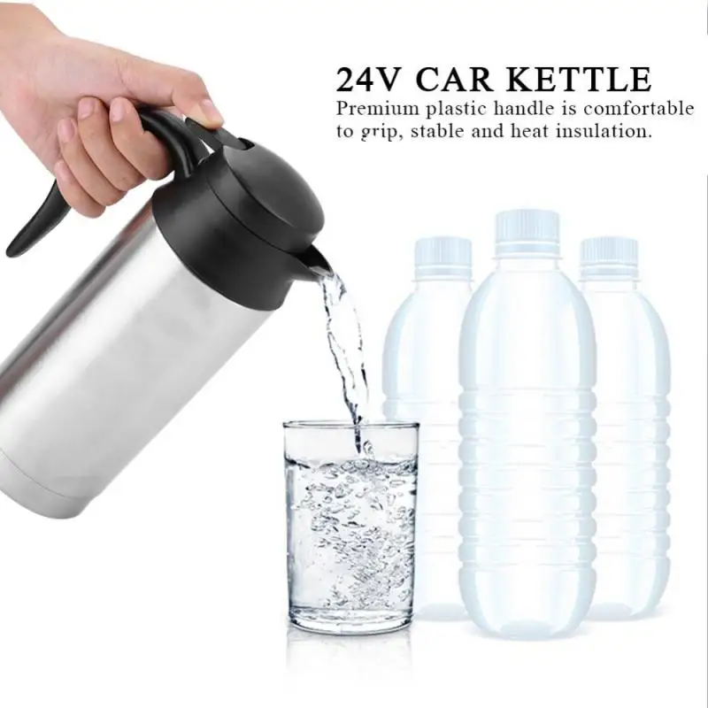 Portable Free shipping / New 750ml excellence 24V Stainless Steel W Cup Heating Kettle Electric
