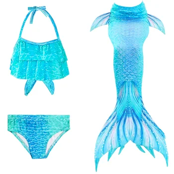

Mermaid Tails for Swimming Girls Swimsuit Princess Bikini Bathing Suit Set Can Add Monofin Mermaid Costumes Gift for Kids