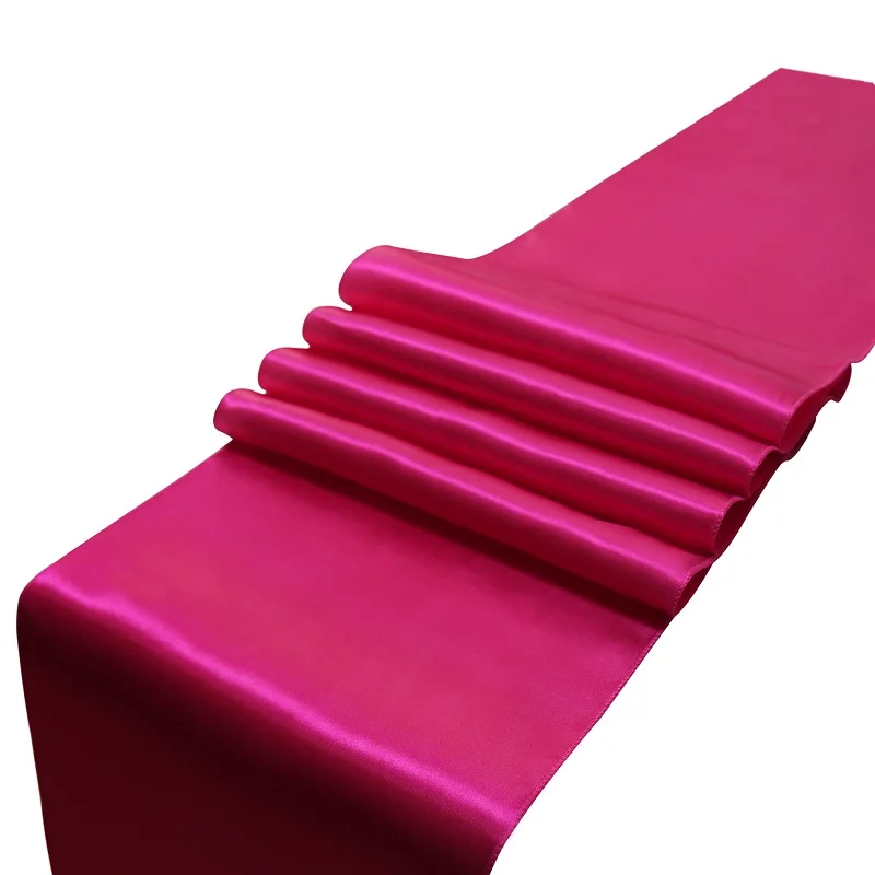 Fuchsia Атласные настольные дорожки для Свадебная вечеринка украшения современный Настольная дорожка год Декор для дома 30 см x 275 см - Цвет: Fuchsia