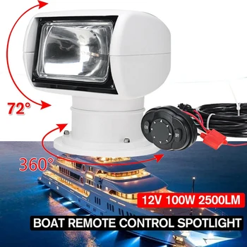 

New Boat Truck Car Remote Control Spotlight Marine Remote Searchlight 12V 100W Bulb