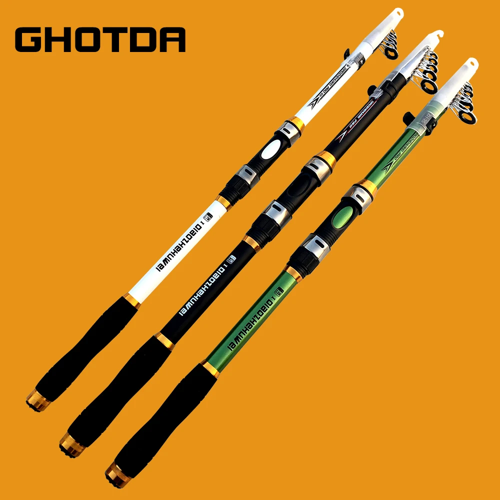 GHOTDA NEW High Carbon Portable Telescopic Fishing Rod 2.1M -3.6M Carp Fishing Fishing Tackle
