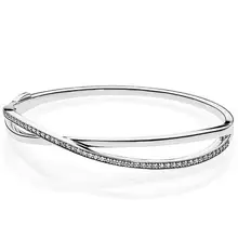 Аутентичные 925 пробы качества серебра галактики переплетены с кубическим цирконием Браслет Fit бисера Шарм Diy ювелирные изделия