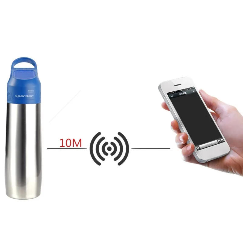 Вакуумная бутылка для воды Bluetooth динамик водонепроницаемый сохранение тепла беспроводной сабвуфер