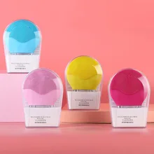 Мини USB электрическая Очищающая щетка для лица силиконовая звуковая очиститель Глубокая чистка пор водонепроницаемый массаж кожи