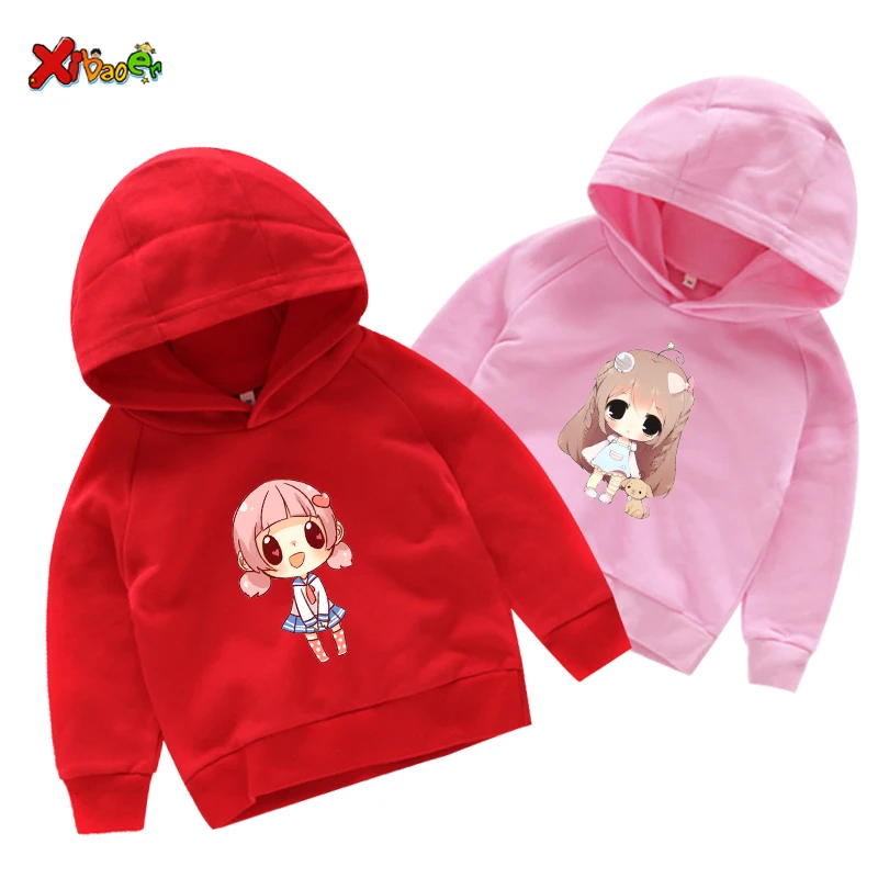 Толстовка с капюшоном для девочек детская Милая одежда аниме маленьких новинка