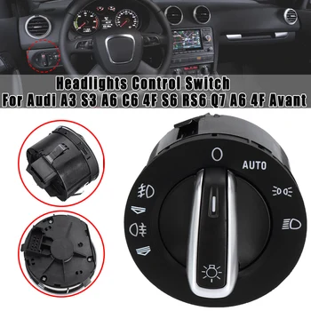 

8 PINS Chrome Headlight Fog Light Control Switch 4F1941531E 4FD941531A For Audi A3 S3 A6 C6 4F S6 RS6 Q7 100% Brand NEW