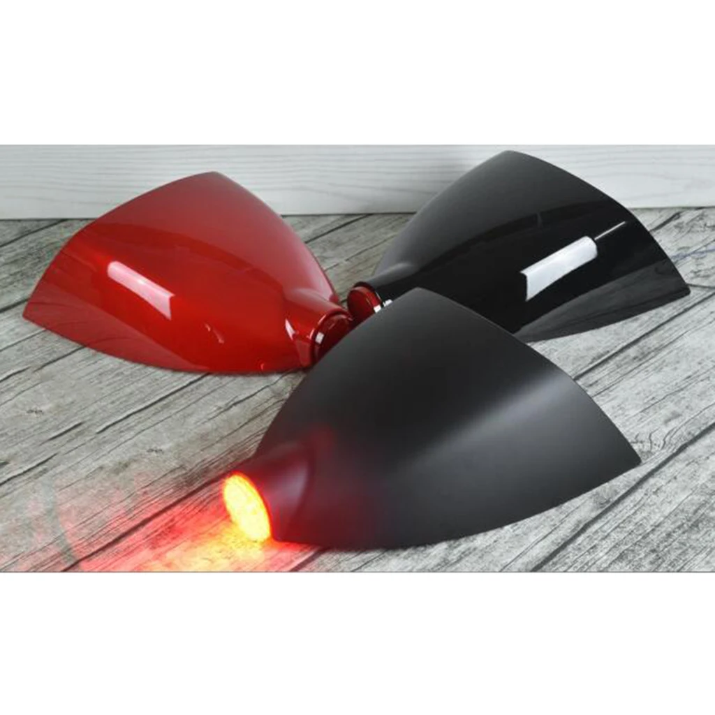 Motorcycle Rear Seat Cowl Cover with LED Light Lamp for Cafe Racer - Matt Black