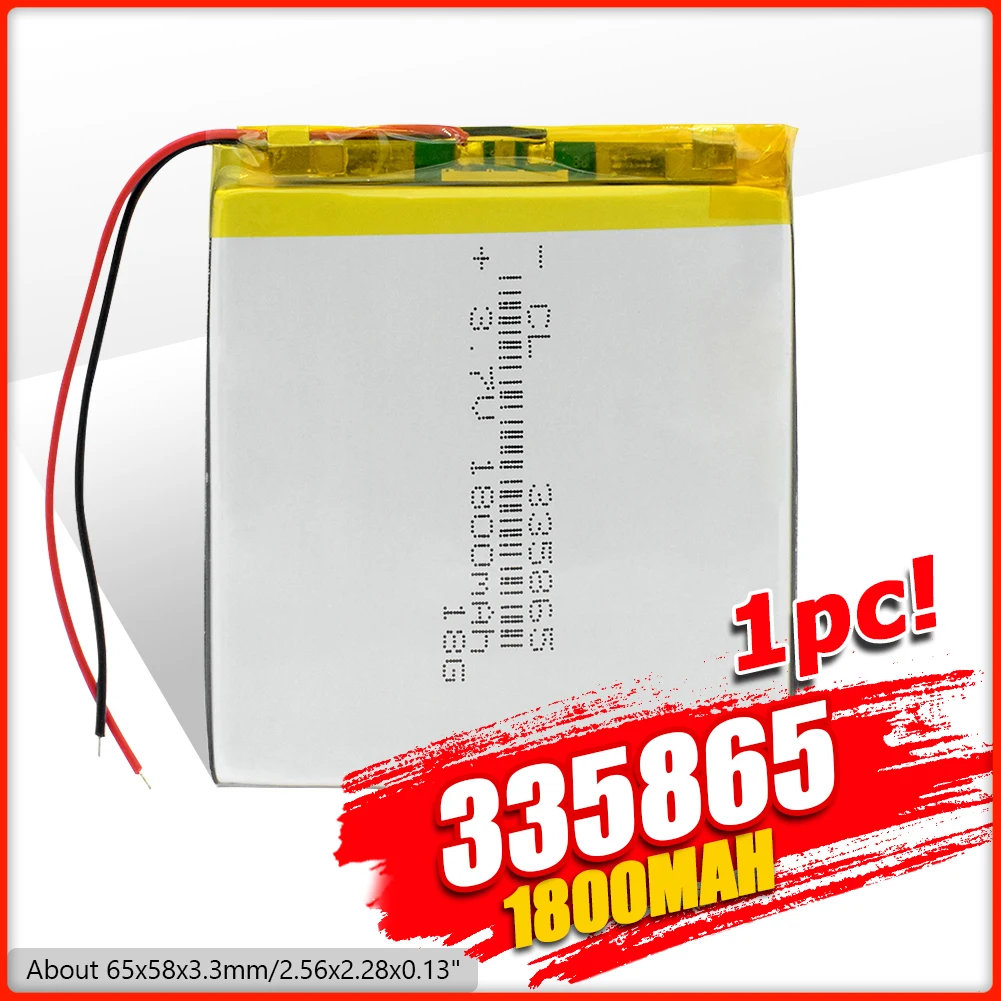 1/2/4 шт. 335865 3 7 V 1800mah литий полимерный Батарея с защитой доска для MP5 GPS DVD можно