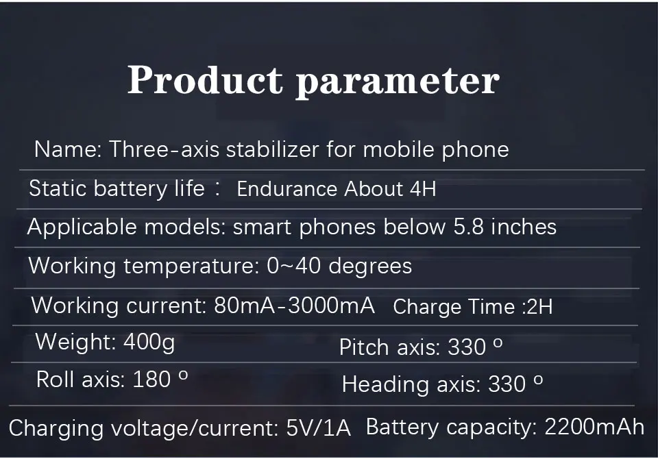 Orsda APP H4 3-axis gimbal stabilizer 22 Hc4b909573b134f5e84fd52b4d02e84c7A