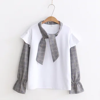 

2018 new summer wear T-Shirts printed women's wear students' loose fitting cartoon design thin and regular bottoming shirt