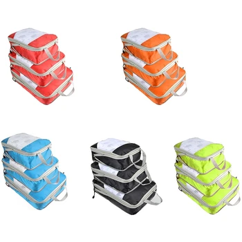 

3Pcs/Set Compression Bag Travel Luggage Storage Bags Packing Squares 3 Sizes Compression Pouches