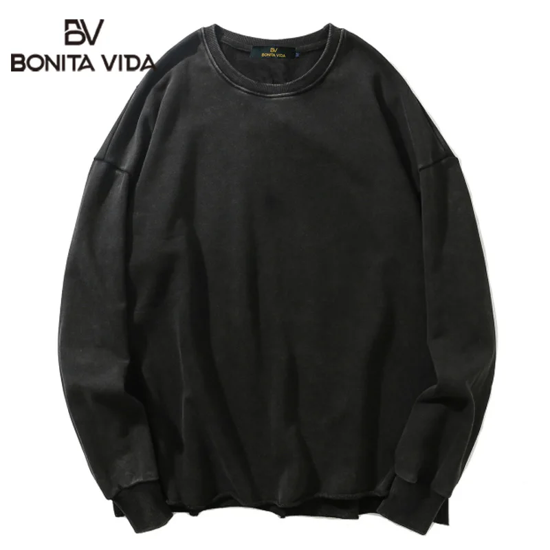 Bonita Vida Distressed пуловер толстовки мужские хип-хоп повседневные уличные худи хипстерская Толстовка Топы зеленая блуза