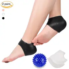 

Plantar Fasciitis Gel Heel Protectors Heel Pads Fitness Foot Cover Kit 2 pair Heel Cover With Spiky Massage Ball Posture Correct
