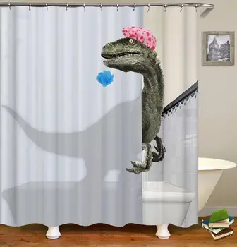 

Shower Curtain Waterproof Polyester Fabric Bath Curtain Animal Pattern Cartoon 3D Bath Curtain Bathroom Accessories