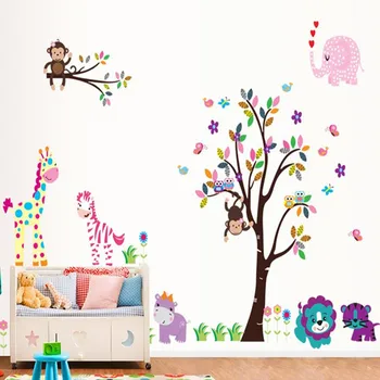 

Wall Sticker Cute Owl Children's Hospital School Decoration Stickers Flower Tree Kid Paper Sticker Room decoration