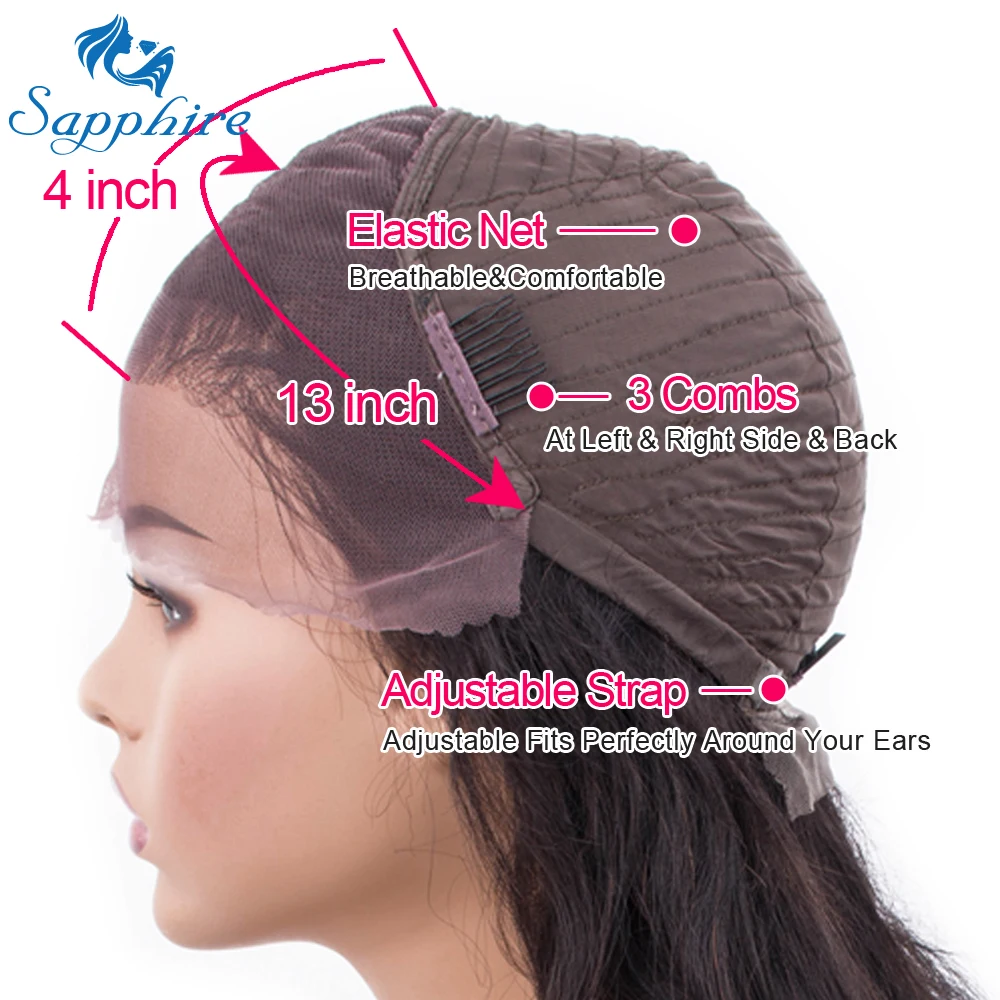 Сапфировые объемные волнистые парики из натуральных волос на кружеве, отбеленные узлы, перуанские человеческие волосы, парик 13*4, парики на кружеве для женщин, плотность 150