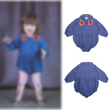 

Pre-sale Ins Hot Style Baby Romper 2020 Autumn and Winter New Ras Embroidery Small Flower Collar Long-sleeved Romper