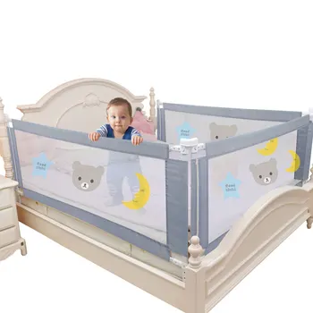 

Baby Bed Playpen Children bed barrier fence safety guardrail security foldable on bed fencing gate crib adjustable kids rails