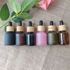 2pcs 15ml/30ml Frosted Brown/black glass dropper bottles Enssential Oil bottles Sample Glass Bottle with dropper