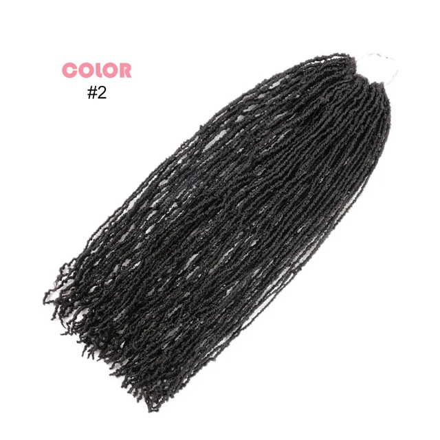 Faux Micro Locs Crochet Hair 16 Inch Sister Locks Hair Extensions Natural Curly DreadLocks Mini African Roots Black Brown Red 2