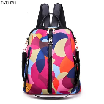 

Backpack Women Fashion Colorful Circle Women Backpacks Delicate Oxford Women Backpack Brand Large Capacity Multi-pocket