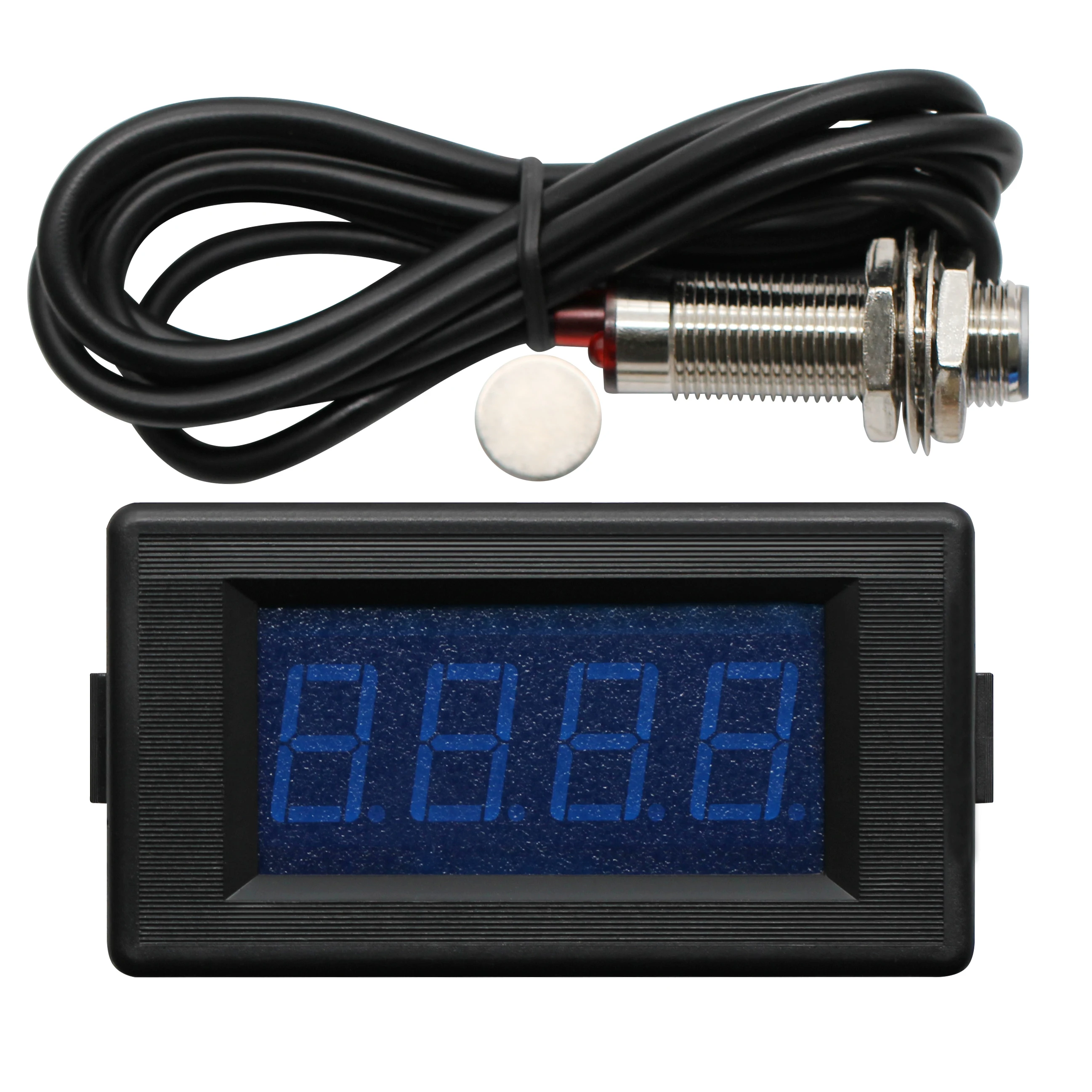DC 24V 4 Digital Blue LED Counter Meter Up Down+Hall Proximity Switch ...