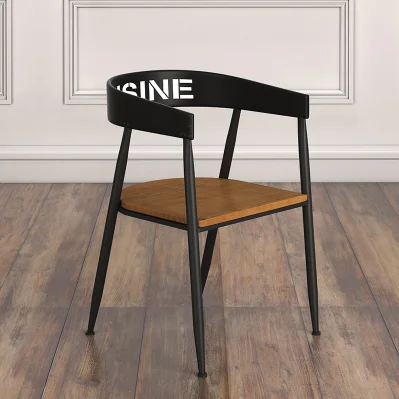 IronSolidWood Nordic solid wood dining chair iron art simple computer desk chair coffee shop leisure chair president chair back office chair - Цвет: IronSolidWood