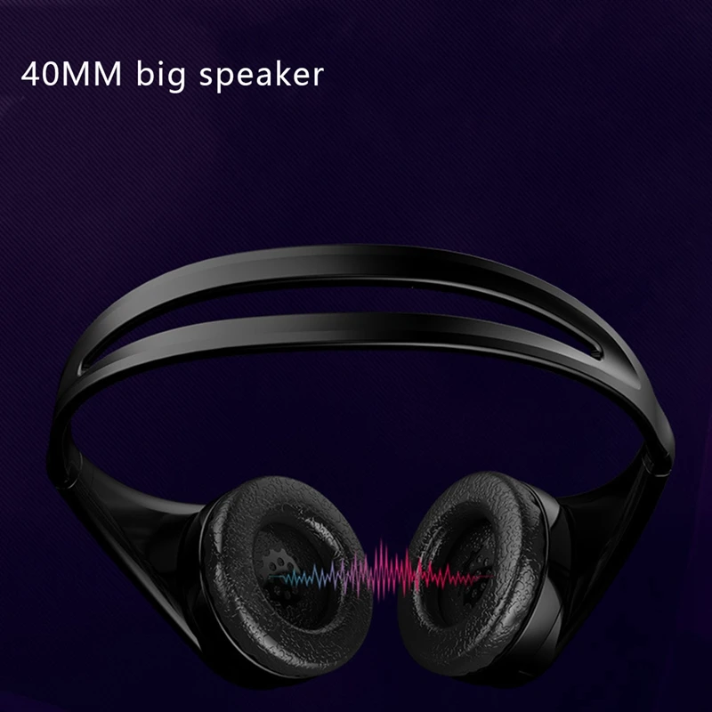 HiFi Wired Voice Headset Foldable Headset Stereo Bass and Microphone for PC Mobile Phone Tablet