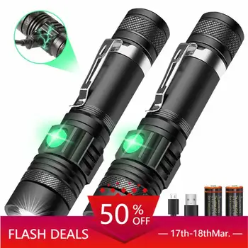 

2020Newest!LED Torch Powerful Flashlight Torches USB Rechargable For Camping [2 Pack]