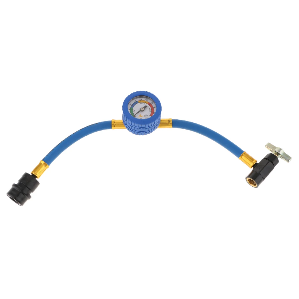 Car R134-A Recharge Measuring Hose A/C  Charging Pipe with Gauge
