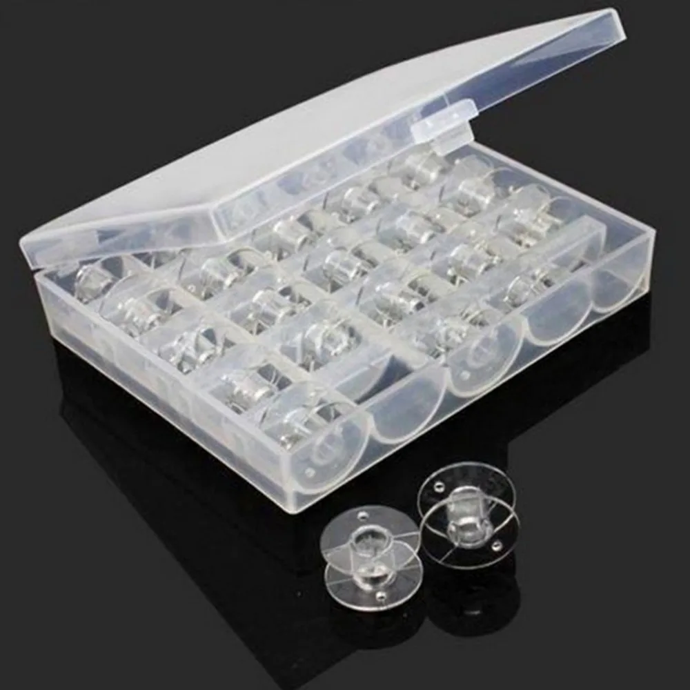 Портативный прозрачный ящик для хранения 25 сетки швейная нить мини коробка с 25 шпульки коробка для бобин набор