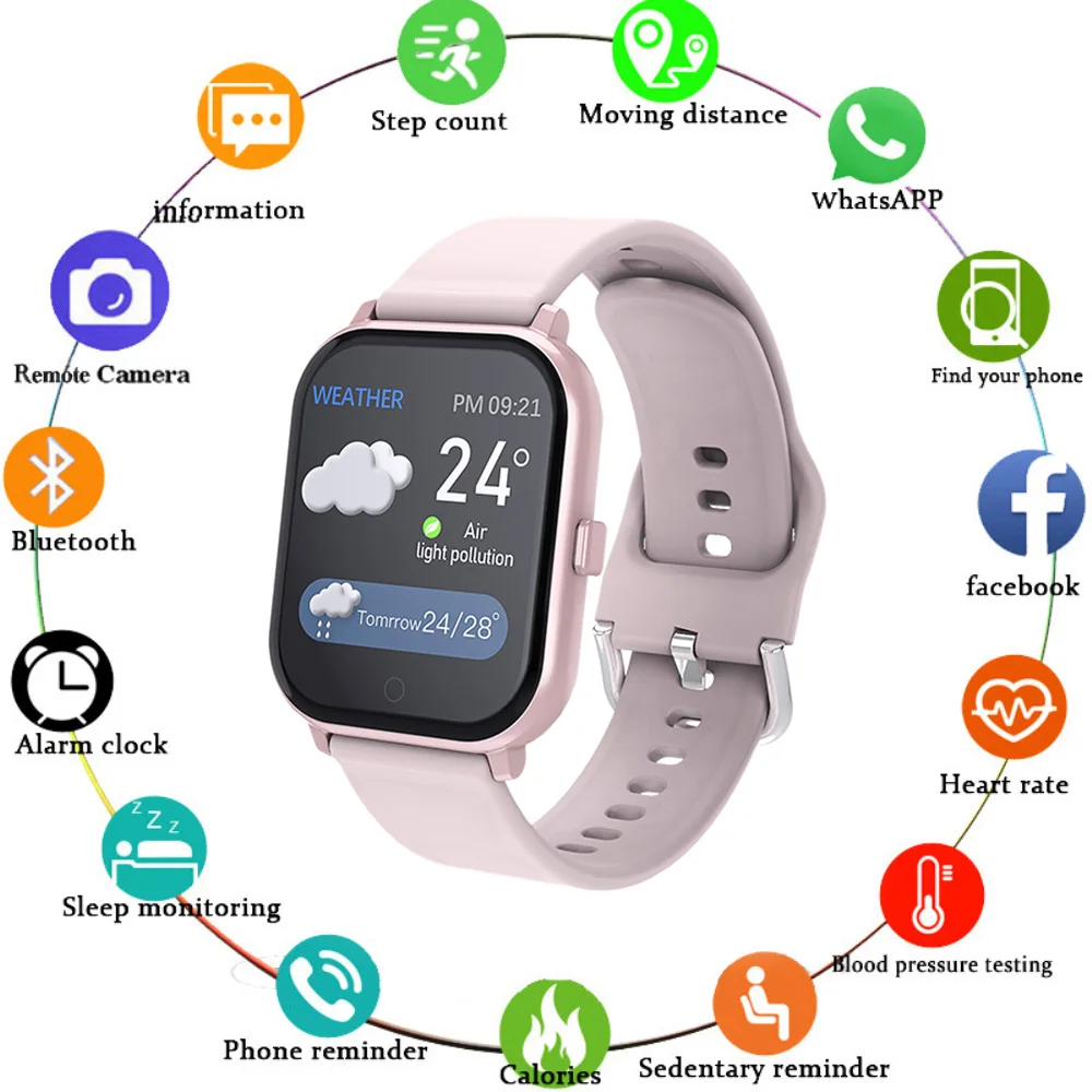 

T55 Smart Watch Heart Rate Blood Pressure Fitness Wristband Sports Waterproof Pedometer Smartwatch For Apple IPhone Xiaomi