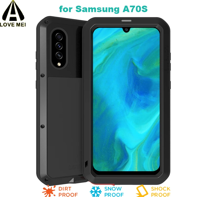 A70s LOVEMEI мощный металлический чехол для samsung Galaxy A70s A70 S крышка+ стекло Броня жизнь водонепроницаемый противоударный алюминиевый корпус телефона