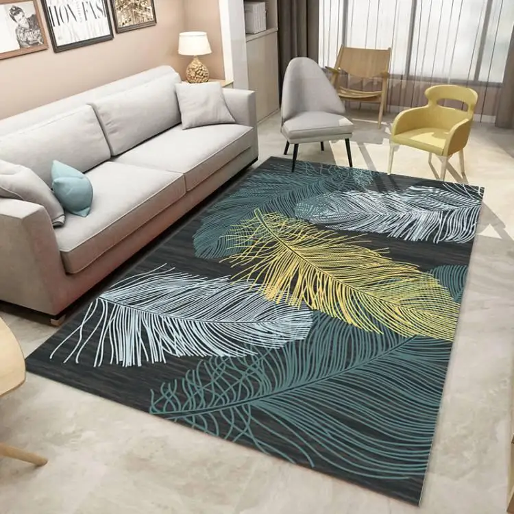 Современные художественные офисные японские ковры, водонепроницаемые для гостиной, черно-белые тканевые Цветные коврики с рисунком для домашнего декора - Цвет: LJ-23