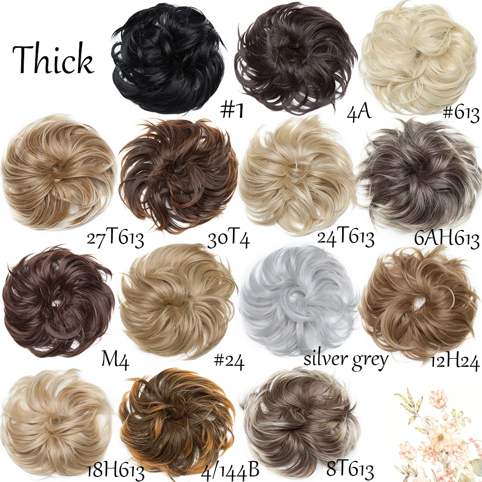 HAIRRO 80g Straight Donut Chignon Hairpieces Synthetic Ombre Elastic Updo Chignon Fluffy Messy Scrunchies Hair Bun For Women