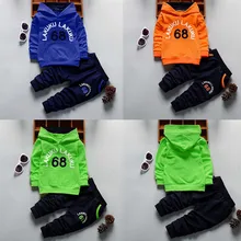 Детская одежда комплект одежды из 2 предметов для детей, топ с капюшоном с длинными рукавами и буквенным принтом+ штаны комплект одежды для мальчиков, roupa infantil