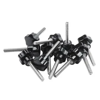 

M6 x 40mm Thread 25mm Dia Star Shaped Head Clamping Screw Knob x 11