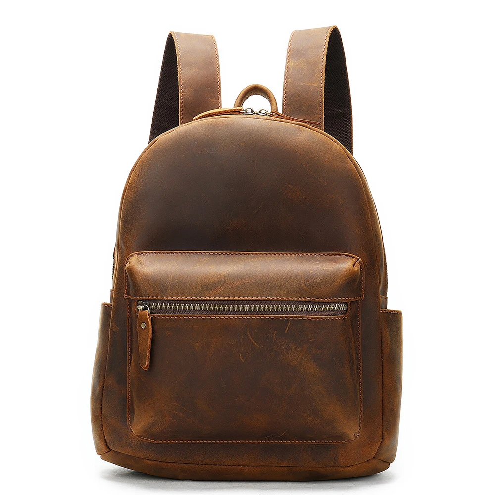 

New Brand 100% Genuine Leather Men Backpacks Real Natural Leather Student Backpack Boy Luxury Computer Laptop Bag Vintage