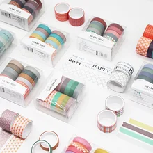 

Vintage Series Washi Stickers Roll Washi Tape Packaging Kawaii Stationery Self Adhesive Masking Tapes DIY Scrapbooking Label